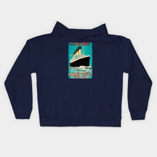 Poster Retro Ship Vintage Cruise Vessel Kids Hoodie